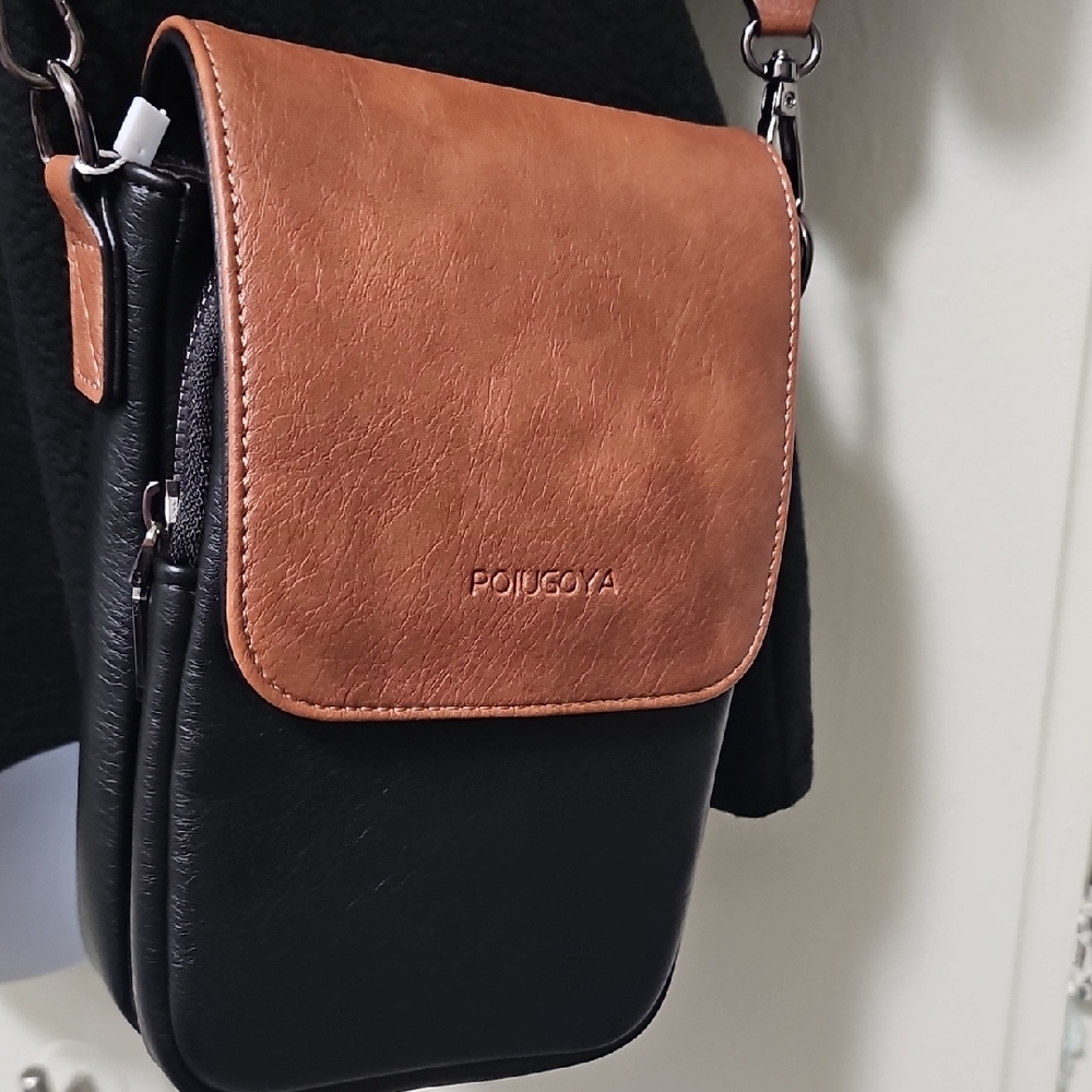 Two-Tone Brown and Black Crossbody Bag